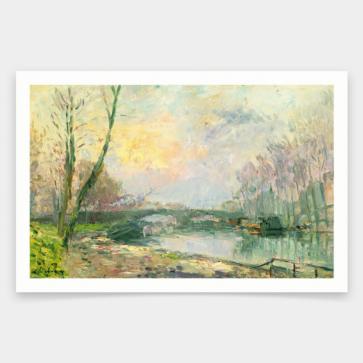 Albert Charles Lebourg,View of the Seine Paris,art prints,Vintage art,canvas wall art,famous art prints,V943