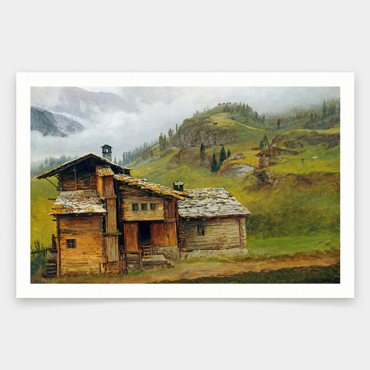 Albert Bierstadt,Mountain House,art prints,Vintage art,canvas wall art,famous art prints, V934
