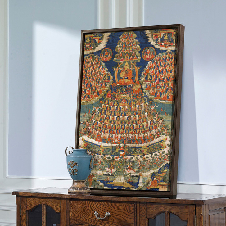 Buddhist art,Lama-Offering Tshogs zhing,Buddha statue,large wall art,framed wall art,canvas wall art,large canvas,M2295