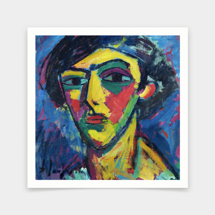 Alexej von Jawlensky,Head of a Youth,art prints,Vintage art,canvas wall art,famous art prints,V6948