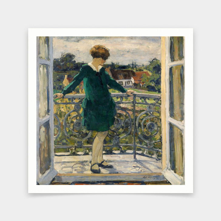 Alfons Vermeylen,On the Balcony,art prints,Vintage art,canvas wall art,famous art prints,V6952