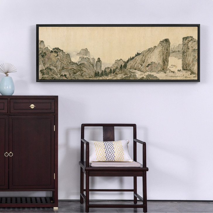 Ye Cheng,Stone mountain scenery ii,Chinese Landscape,Above Bed Decor,Narrow Horizontal Wall Art,large wall art,framed wall art,canvas,M297