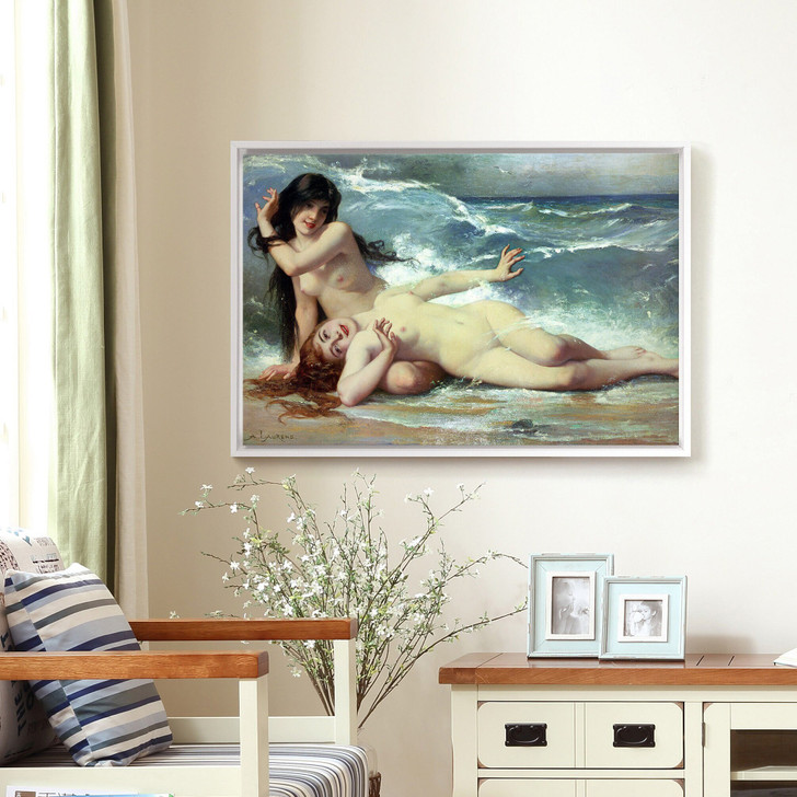 Paul Albert Laurens,Catching waves,large wall art,framed wall art,canvas wall art,large canvas,M1911