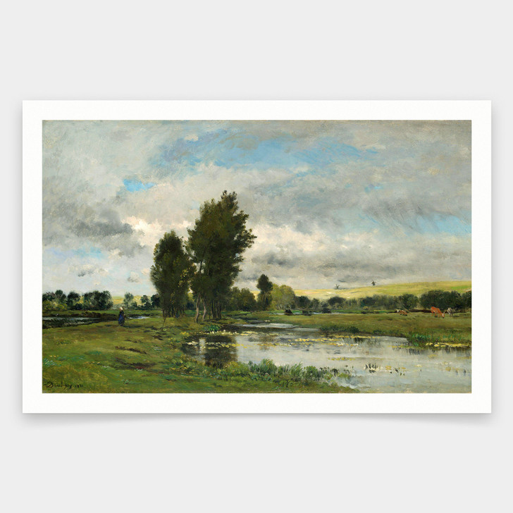 Charles-François Daubigny,French River Scene,art prints,Vintage art,canvas wall art,famous art prints,q1601