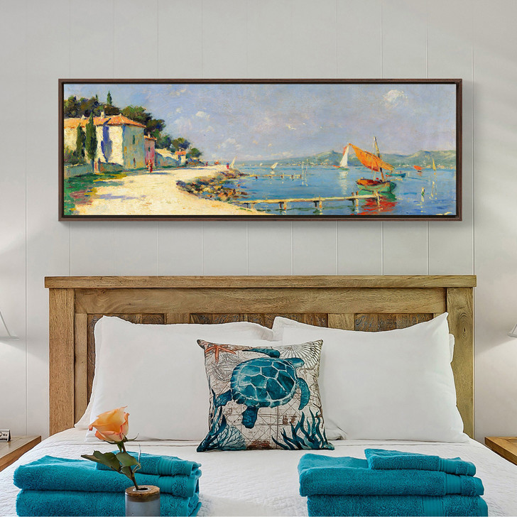 Landscape with boats,Bay scenery,coastal scenery,canvas print,canvas art, canvas wall art,extra large canvas art,large canvas wall art p243