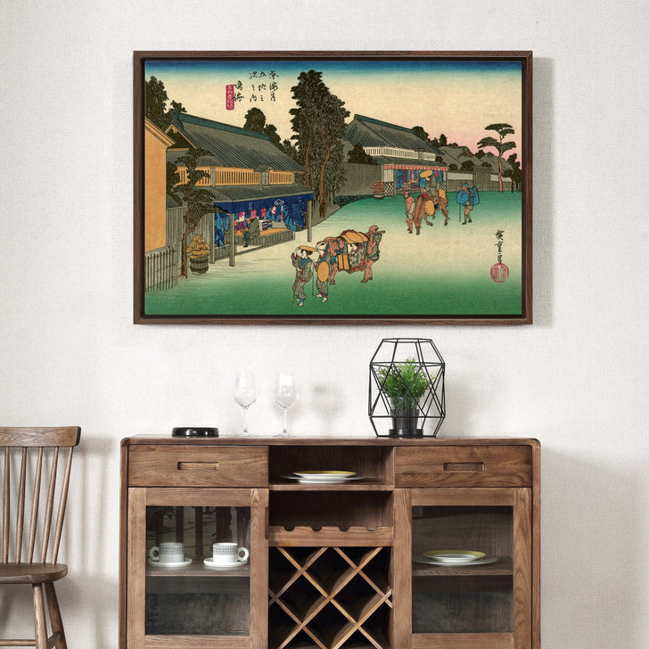 Hiroshige,Narumi,shops on the street,japanese painting,large wall art,framed wall art,canvas wall art,large canvas,M1540