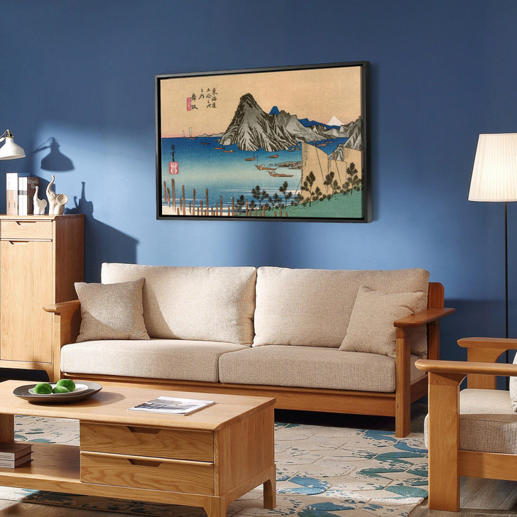Hiroshige,Maisaka,boat for fishing,japanese painting,large wall art,framed wall art,canvas wall art,large canvas,M1538