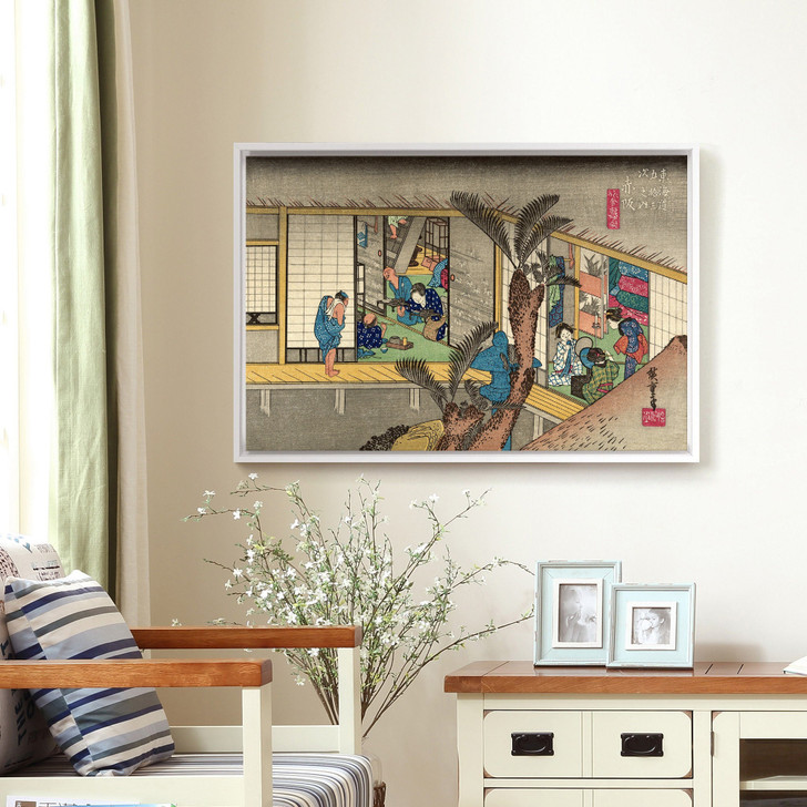 Hiroshige,Akasaka,hotel room interior,japanese painting,large wall art,framed wall art,canvas wall art,large canvas,M1514