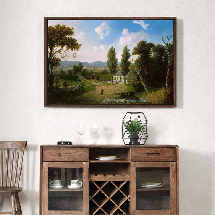 Henry Boese,Landscape with Stagecoach,large wall art,framed wall art,canvas wall art,large canvas,M1491