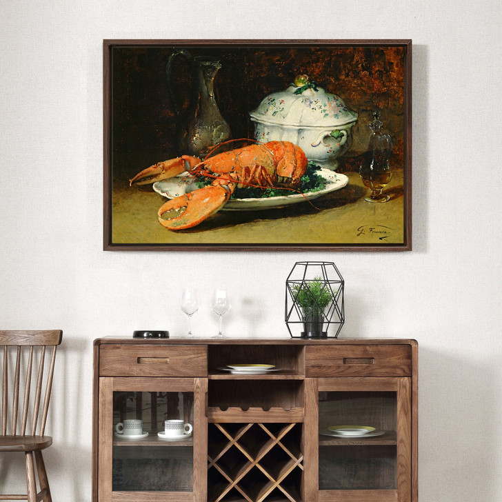 Guillaume Romain Fouace,Still Life with a Lobster and a Soup Tureen,large wall art,framed wall art,canvas wall art,M1449