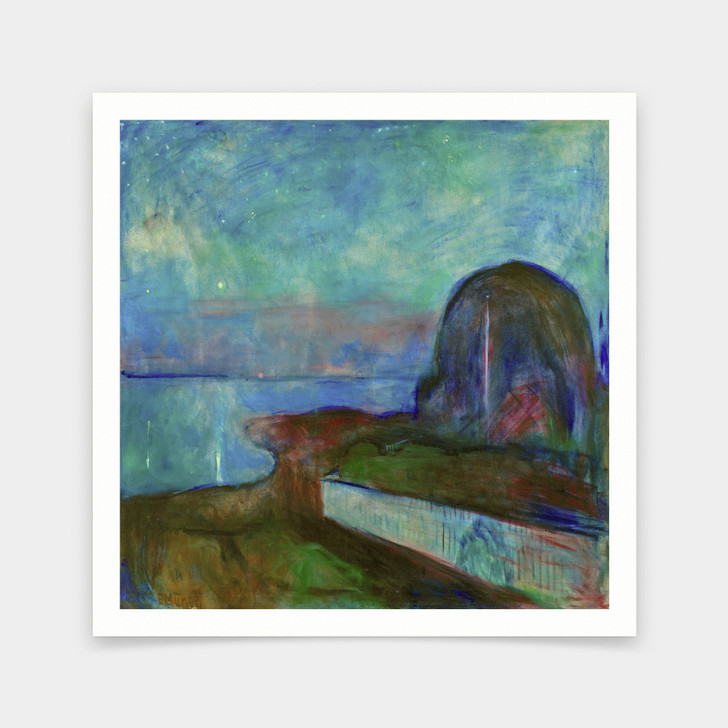 Edvard Munch,Starry Night,1893,art prints,Vintage art,canvas wall art,famous art prints,V7034