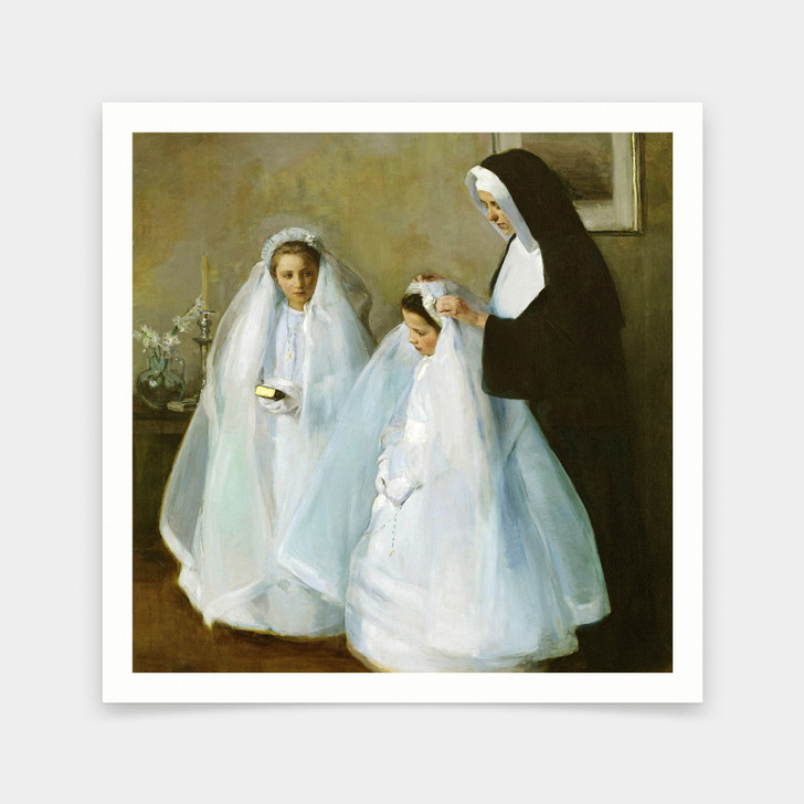 Elizabeth Nourse,The First Communion,art prints,Vintage art,canvas wall art,famous art prints,V7042