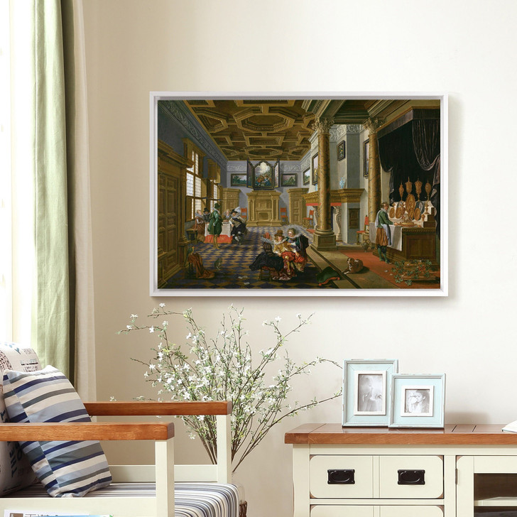 Bartholomeus van Bassen,Renaissance Interior with Banqueters,large wall art,framed wall art,canvas wall art,M1039