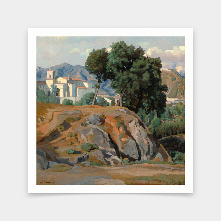 Felix Hippolyte Lanoue,View of La Cava,art prints,Vintage art,canvas wall art,famous art prints,V7050