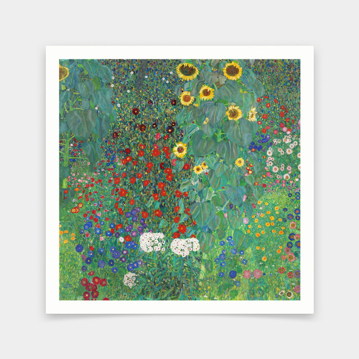 Gustav Klimt,Farm Garden with Sunflowers,art prints,Vintage art,canvas wall art,famous art prints,V7103