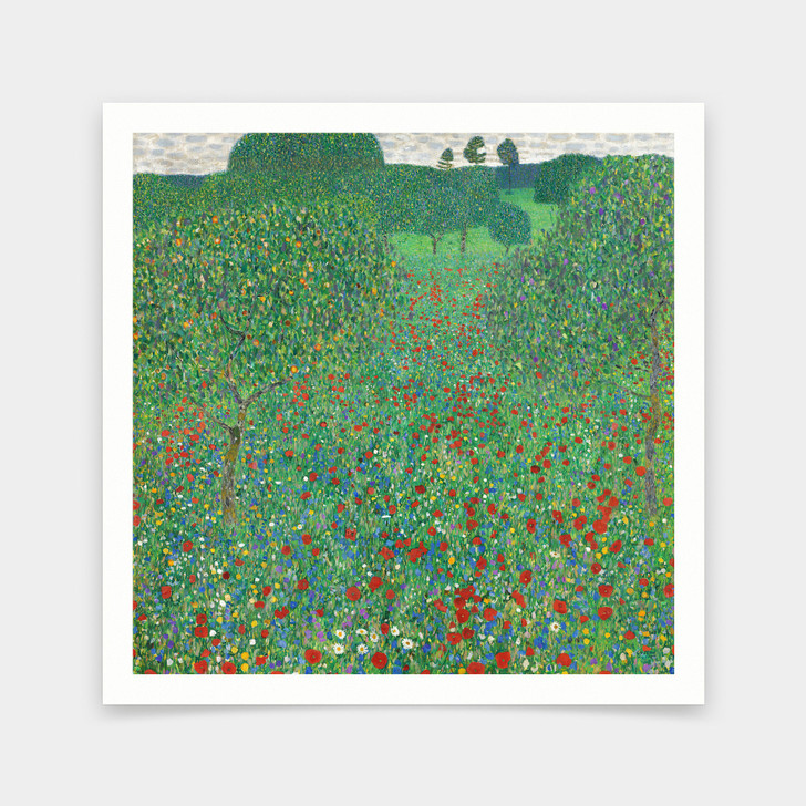 Gustav Klimt,Flowering Poppies,art prints,Vintage art,canvas wall art,famous art prints,V7106