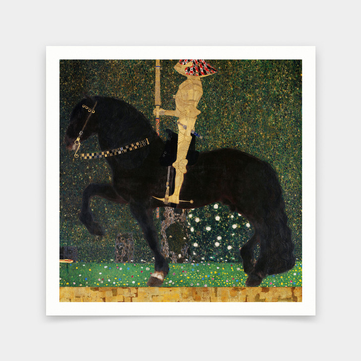 Gustav Klimt,Life is a Struggle,Golden Rider,art prints,Vintage art,canvas wall art,famous art prints,V7113