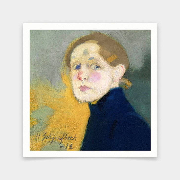 Helene Schjerfbeck,Self Portrait, 1912,art prints,Vintage art,canvas wall art,famous art prints,V7122
