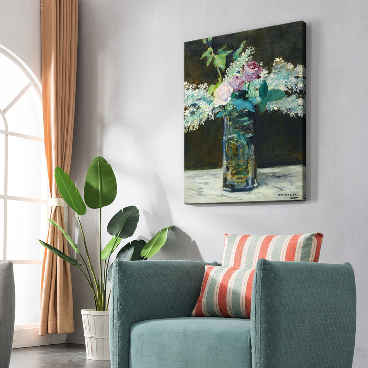 Edouard Manet,Vase Of White Lilacs And Roses,Canvas Print,Canvas Art,Canvas Wall Art,Large Wall Art,Framed Wall Art,P437