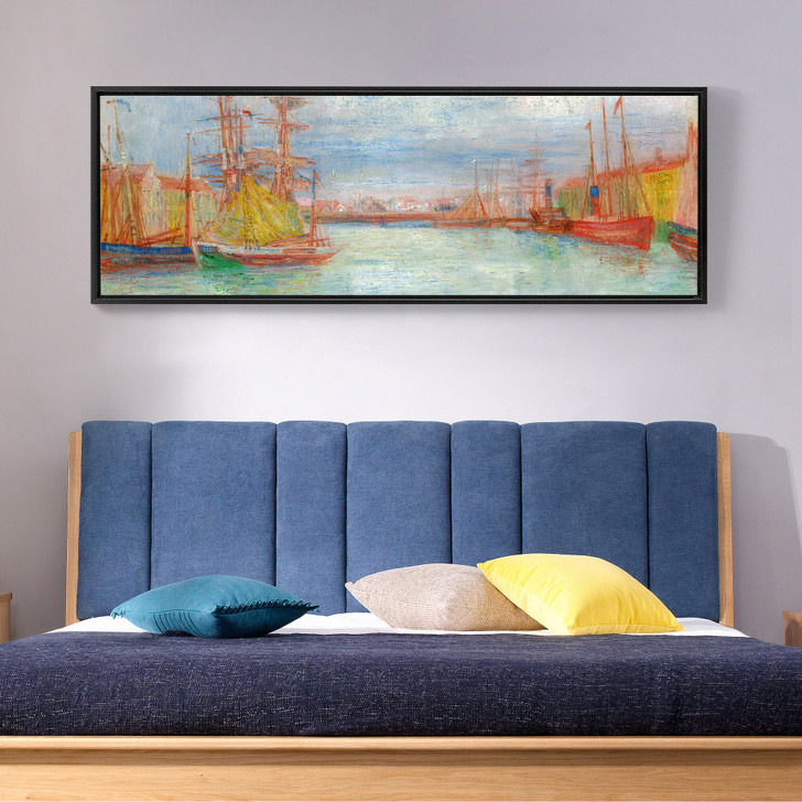 James Ensor,Ostend Harbour,Narrow Horizontal Wall Art ,large wall art,framed wall art,canvas wall art,M95
