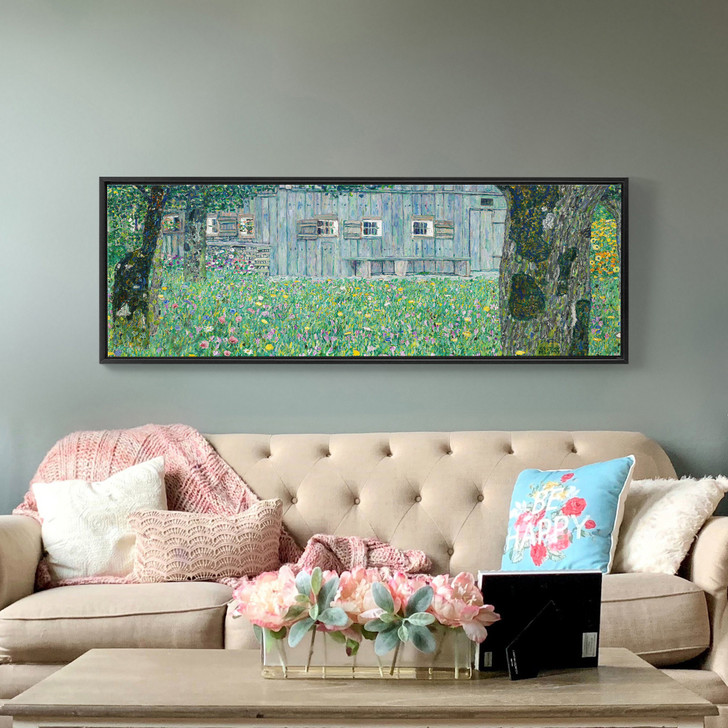 Gustav Klimt,Farmhouse in Buchberg,Narrow Horizontal Wall Art ,large wall art,framed wall art,canvas wall art,M81