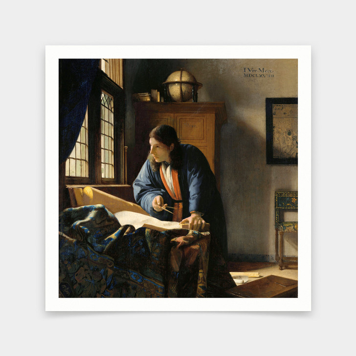 Johannes Vermeer,the Geographer,art prints,Vintage art,canvas wall art,famous art prints,V7170