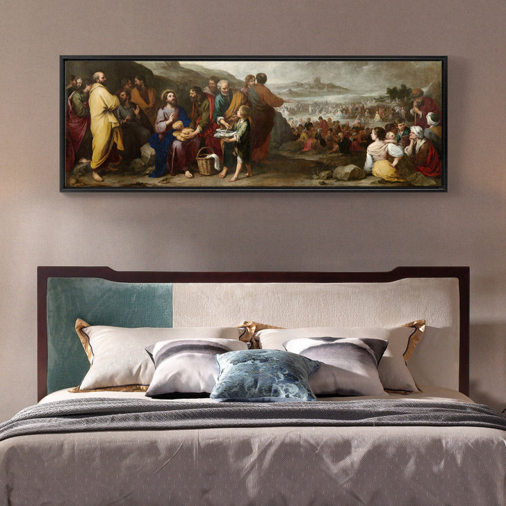 Bartolome Esteban Murillo,The Miracle of the Loaves the Fishes,Narrow Horizontal ,Wall Art ,large wall art,framed wall art,canvas wall ,M14
