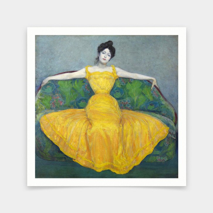 Max Kurzweil,Lady in Yellow,art prints,Vintage art,canvas wall art,famous art prints,V7200