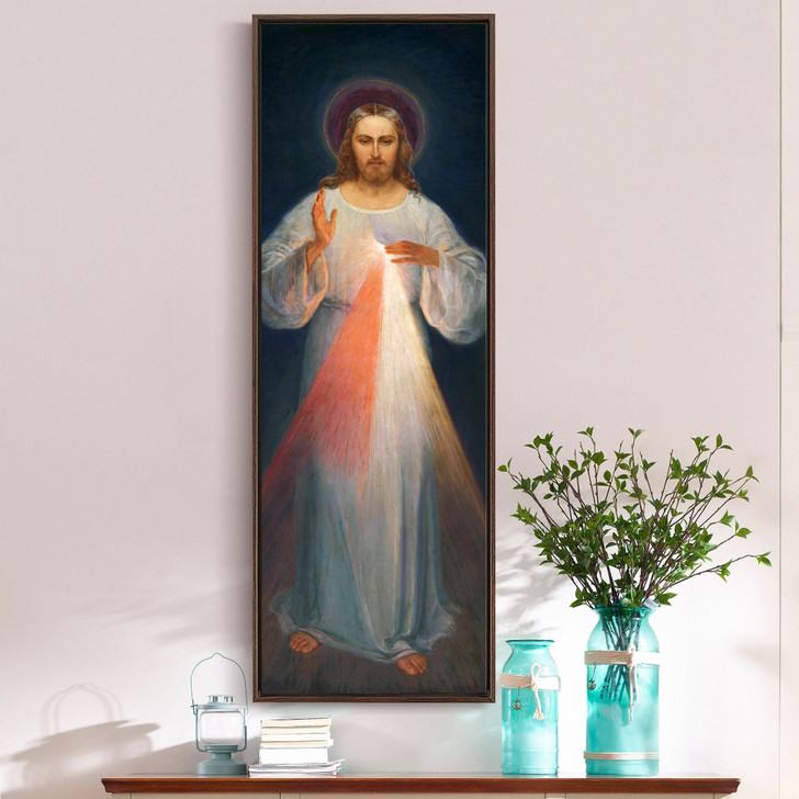 Eugeniusz Kazimirowski,Divine Mercy,Vertical Narrow Art,Large Wall Art,Framed Wall Art,christian jesus art,M519