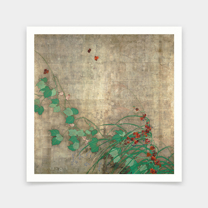 Sakai Hoitsu,Flowering Plants of Summer and Autumn ,japanese painting,art prints,Vintage art,canvas wall art,famous art prints,V7254