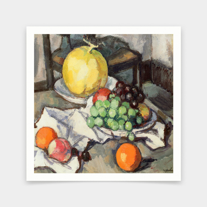 Samuel John Peploe,Still Life with Melons and Grapes,art prints,Vintage art,canvas wall art,famous art prints,V7257