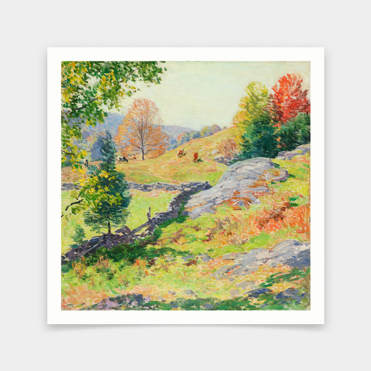 Willard Leroy Metcalf,Hillside Pastures, September, 1922,art prints,Vintage art,canvas wall art,famous art prints,V7292