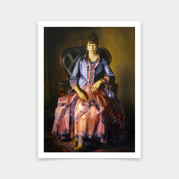 George Wesley Bellows,Emma In A Purple Dress,art prints,Vintage art,canvas wall art,famous art prints,V5802