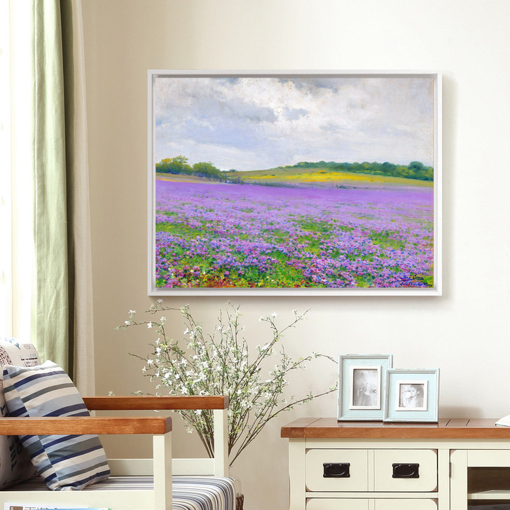 Jose Arpa,Morning,Purple Wild Flowers,Flower Field Scenery,Canvas Print,Canvas Art,Canvas Wall Art,Large Wall Art,Framed Wall Art,P1176