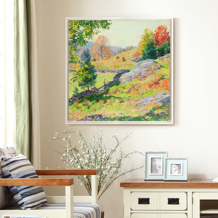 Willard Leroy Metcalf,Hillside Pastures, September, 1922,large wall art,framed wall art,canvas wall art,large canvas,M7292