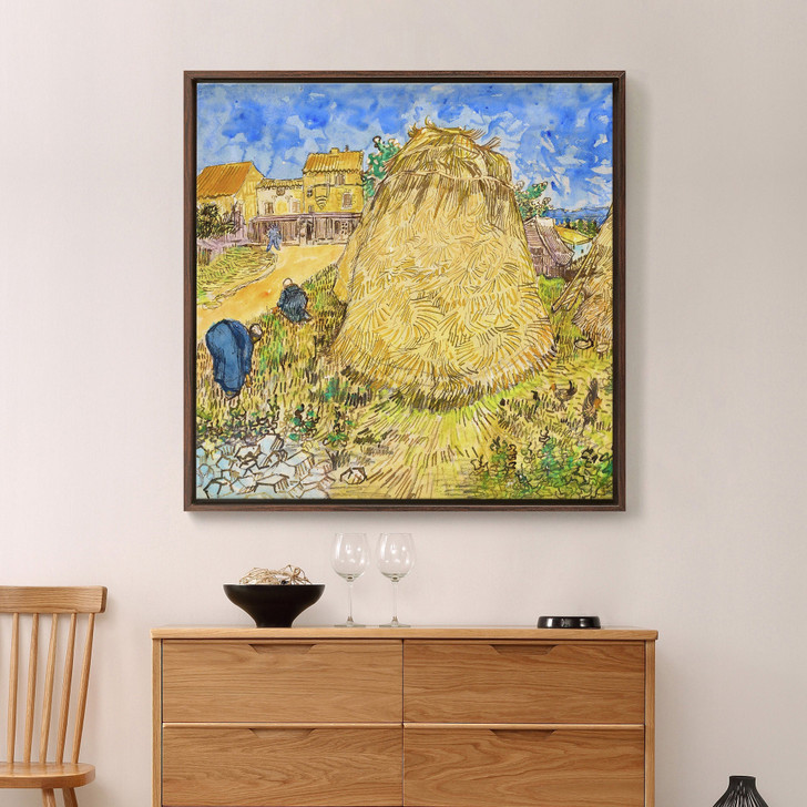 Vincent van Gogh,Meules de ble, Wheat Stacks,large wall art,framed wall art,canvas wall art,large canvas,M7284