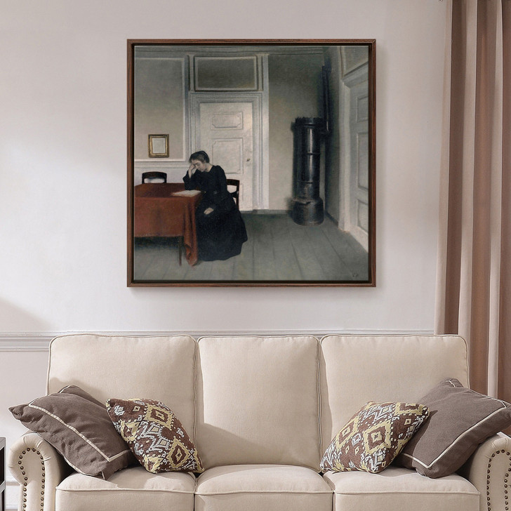 Vilhelm Hammershoi,Living Room in Strandgade with the Artist's Wife,large wall art,framed wall art,canvas wall art,large canvas,M7282
