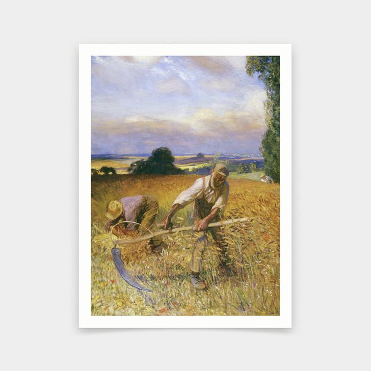 George Clausen,The Old Reaper, 1909,art prints,Vintage art,canvas wall art,famous art prints,V5780