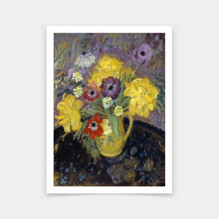 Frederick Carl Frieseke,Yellow Tulips,art prints,Vintage art,canvas wall art,famous art prints,V5755