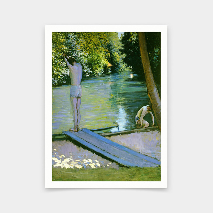 Gustave Caillebotte,Bather about to plunge into the River Yerres,art prints,Vintage art,canvas wall art,famous art prints,V5896