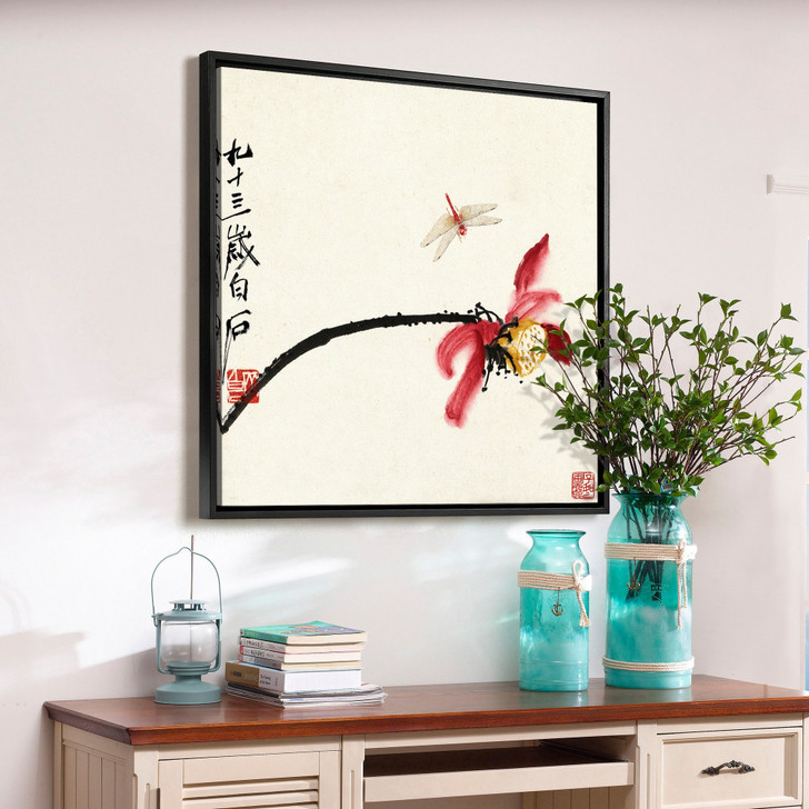 Qi Baishi,Lotus and dragonfly i,Chinese Art Prints,large wall art,framed wall art,canvas wall art,large canvas,M7235