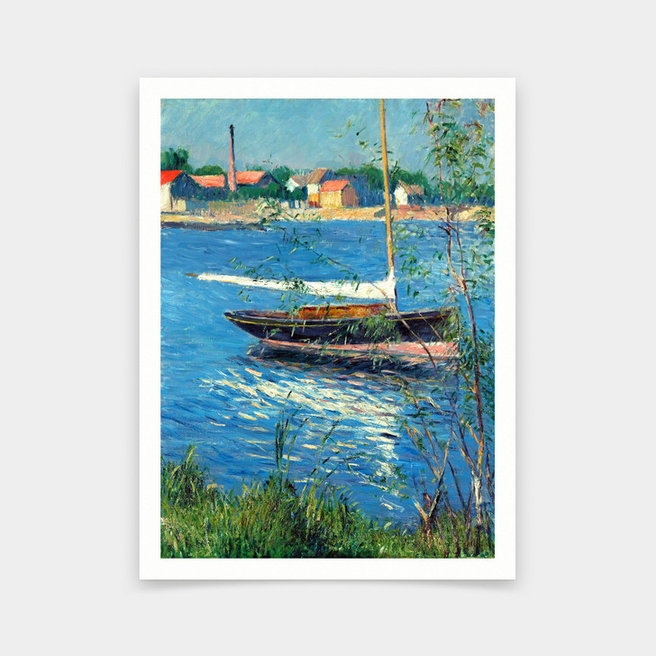 Gustave Caillebotte,Boat Moored on the Seine at Argenteuil,art prints,Vintage art,canvas wall art,famous art prints,V5898