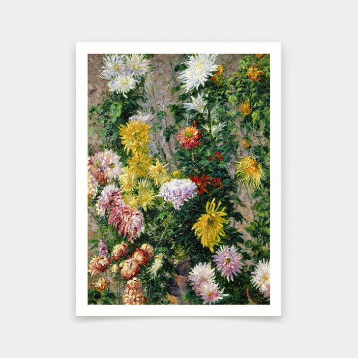 Gustave Caillebotte,White and Yellow Chrysanthemums,art prints,Vintage art,canvas wall art,famous art prints,V5909