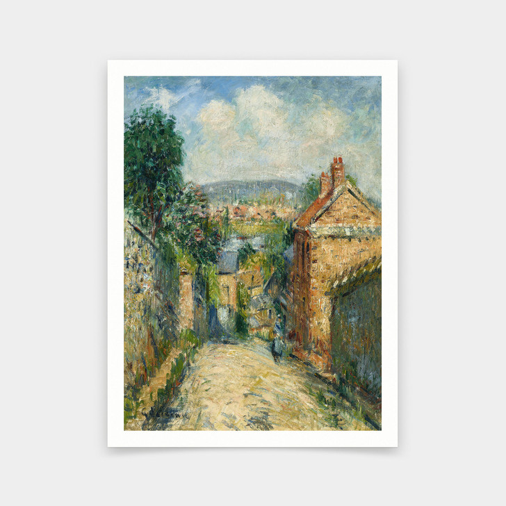 Gustave Loiseau,Rue Thuringe, Bonsecours, Rouen,art prints,Vintage art,canvas wall art,famous art prints,V5925