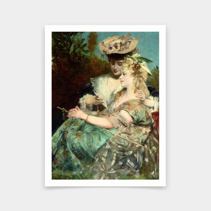 Hans Makart,Der Liebesbrief, 1875,art prints,Vintage art,canvas wall art,famous art prints,V5931