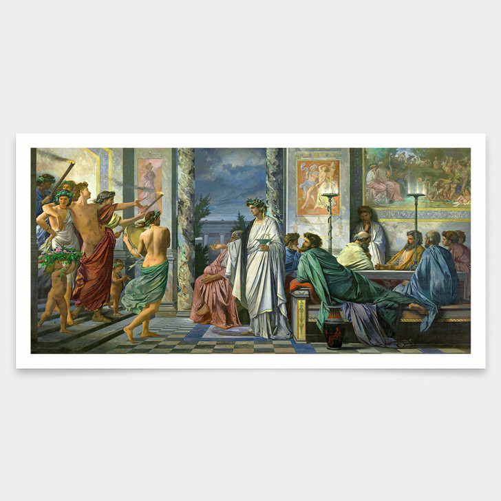 Anselm Feuerbach,Plato's Symposium, 1869V,art prints,Vintage art,canvas wall art,famous art prints,7791