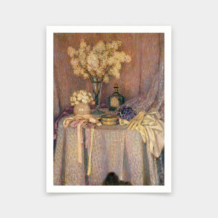 Henri Eugene Augustin Le Sidaner,The Table, Purple Harmony La Table, Harmonie Mauve, 1927,art prints,Vintage art,canvas wall art,V5956