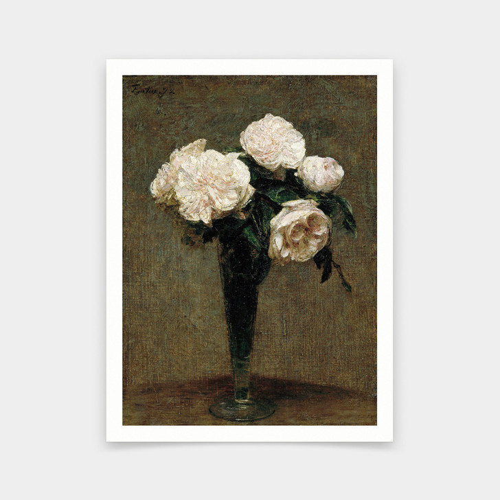 Henri Fantin-Latour,Roses in a Vase,art prints,Vintage art,canvas wall art,famous art prints,V5960