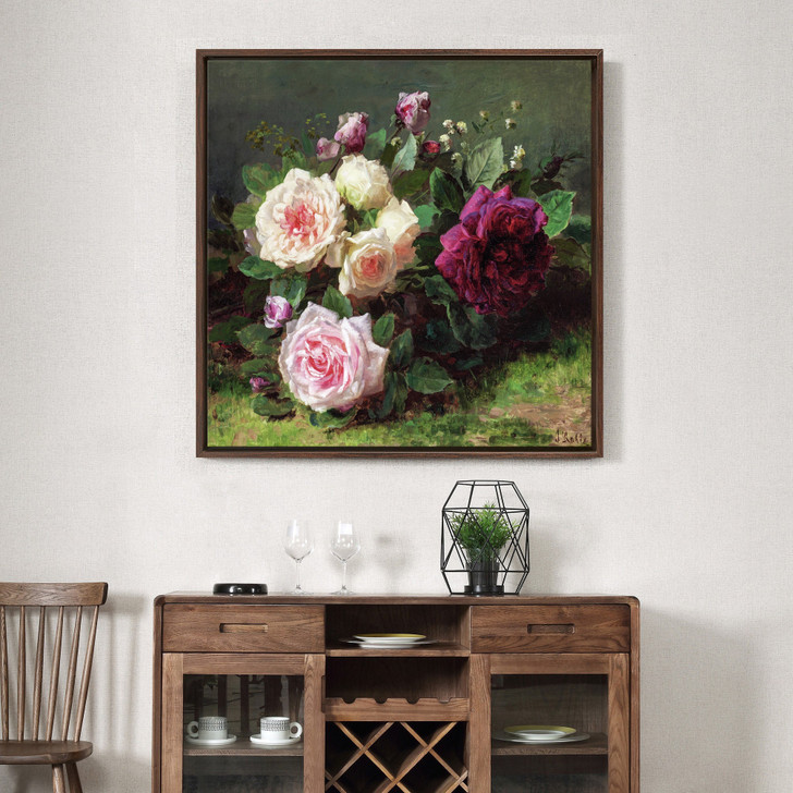 Jean-Baptiste Robie,The Roses,large wall art,framed wall art,canvas wall art,large canvas,M7166