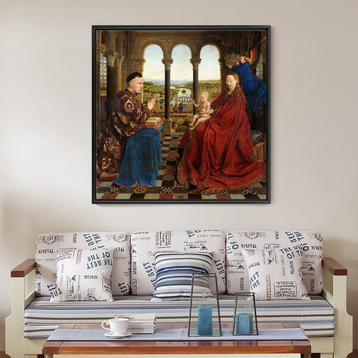 Jan van Eyck,Virgin of Chancellor Rolin,large wall art,framed wall art,canvas wall art,large canvas,M7163